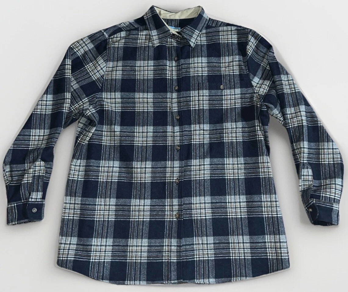 Pendleton Classics Men's Large Tartan Plaid USA 100% Wool VTG Blue Flannel Lodge