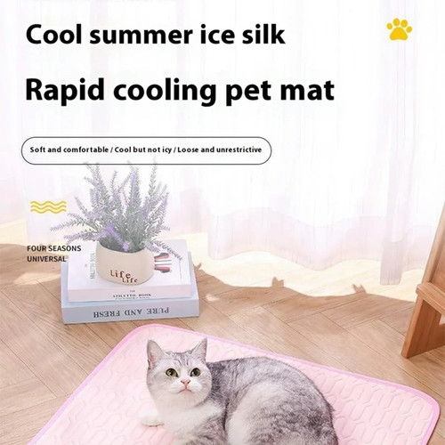 Sommer Eis Seide Atmungsaktiv Haustier Kühlmatte für Katzen Hunde Latex Pad Schlafmatte - Bild 7 von 16