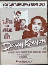 1947 film noir DAISY KENYON w/ JOAN CRAWFORD sheet music DAVID RAKSIN theme song