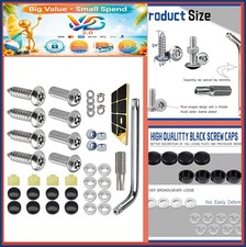 8PCS Anti Theft License Plate Screws Kit Stainless Steel Tamper Resistant M6 x