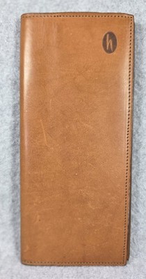 Hartmann Brown Leather Portfolio Folder Organizer Business Card Holder 10'' x 4.5