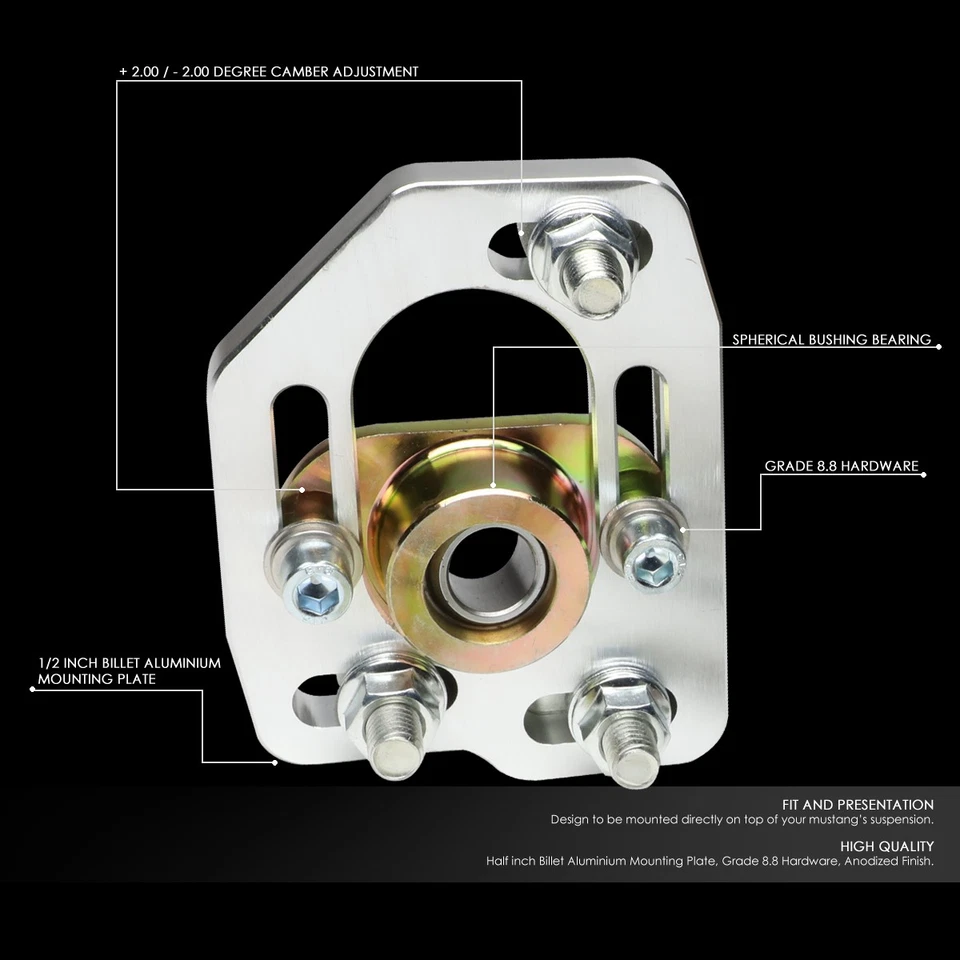 KIT PLACAS GIRATORIAS AJUSTABLES DELANTERAS +/-3.0 CAMBER +/-2.0 FORD MUSTANG 90-93 Foto 2 de 4