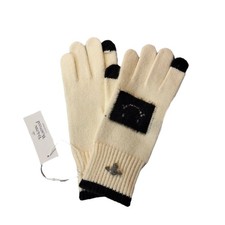 Vivienne Westwood Smiley pattern wool Glove Woman Mitten Japan   Milky white