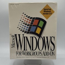 Microsoft Windows for Workgroups Add-On 3.5" Floppy Disk New Factory Sealed