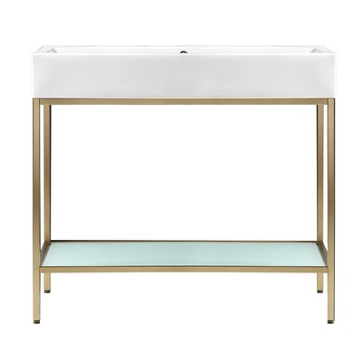 Swiss Madison SM-BV73 Pierre 33-1/2''H Console Sink Set - Gold