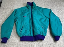 Vtg 90s Columbia Softshell Reversible Puffer Jacket Purple Teal Size Large