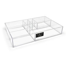 8-Compartment Clear Acrylic Drawer Organizer 13" L x 8.1" W x 2.3" H , Multi...