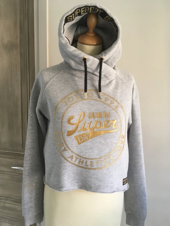 Sweat à capuche Superdry gris et doré T: S - Photo 1/4