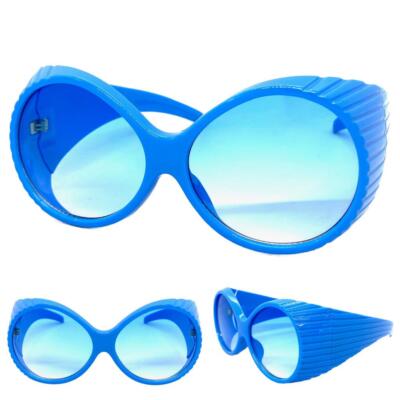 High Quality Oversized Chunky Unisex Retro Round Blue Sunglasses VINTAGE ROUND BIG SIZE OVERSIZED SUNGLASSES - Cosmique Studio main image 2