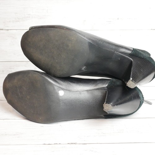 Alfani Womens Size 10M Stass Leather & Suede Peep-Toe Black Bootie - Picture 11 of 13