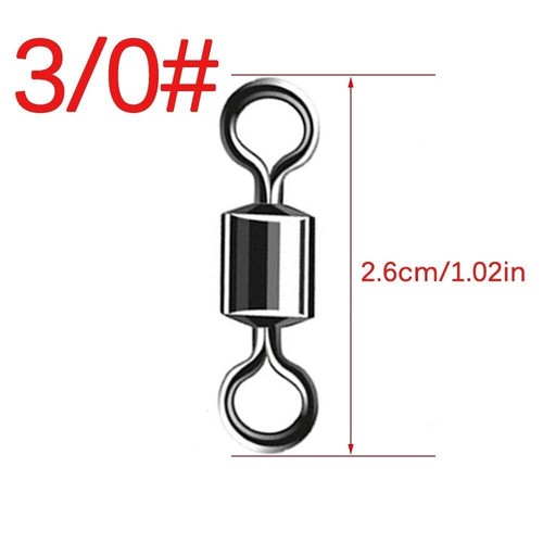 100pcs/lot Rolling Barrel Swivel Fishing Swivels Solid Ring Connector 14#-3/0 - Picture 7 of 20