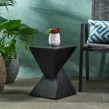 Kajsa Outdoor Lightweight Concrete Accent Table
