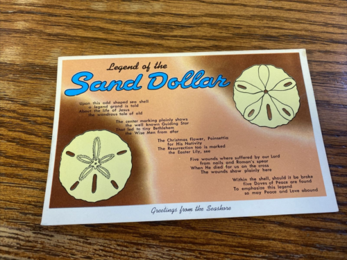 Carte postale dollar vintage légende du sable, une histoire chrétienne de Jésus - Photo 1 sur 4
