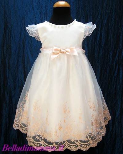 Abito Vestito Per Battesimo e Cerimonia Bimba BellaDiMamma TG. 92 (18-30  Mesi) | eBay