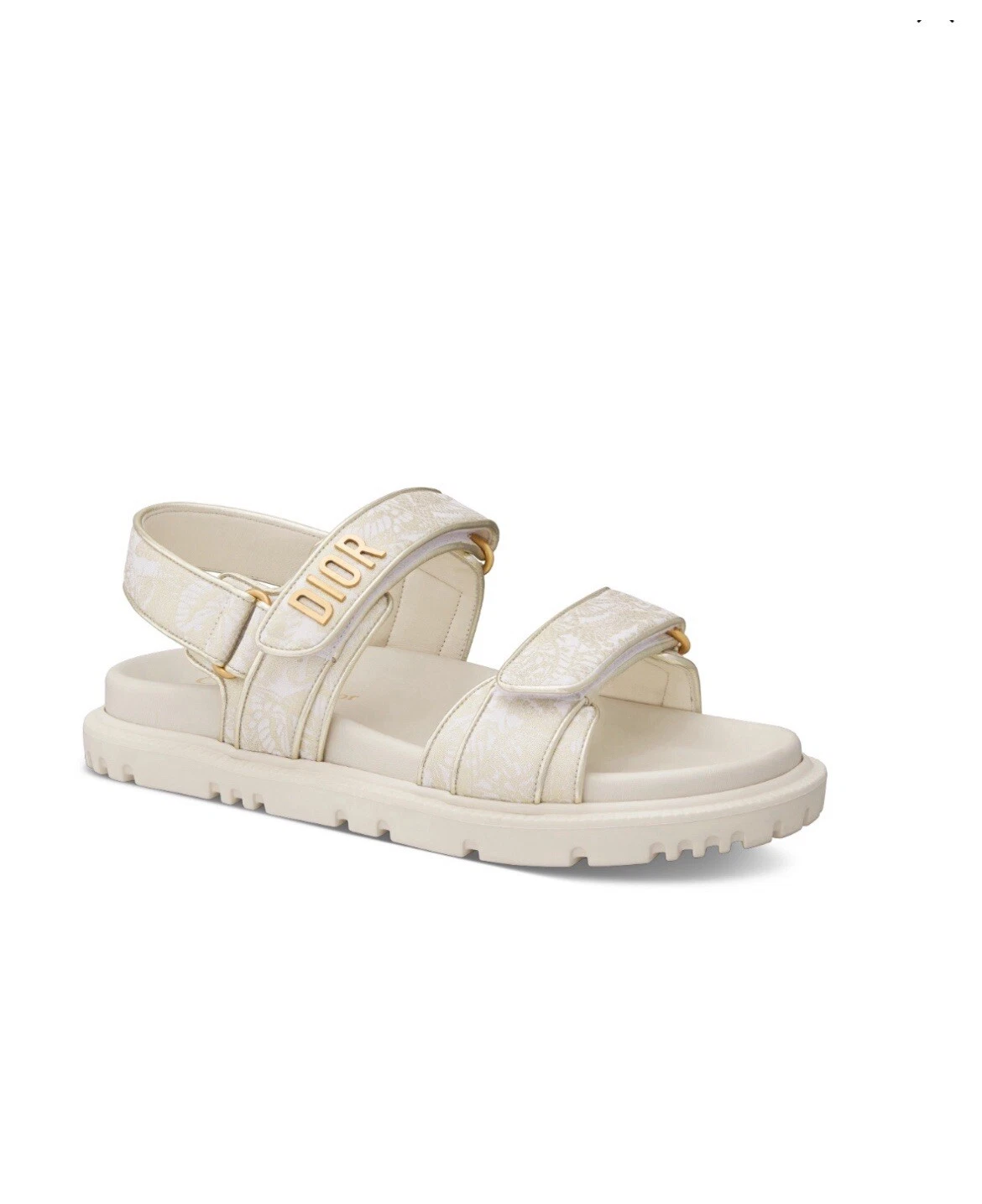 Sandales DIOR femme DiorAct tissu technique blanc, or pointure 41,5/11,5 US à