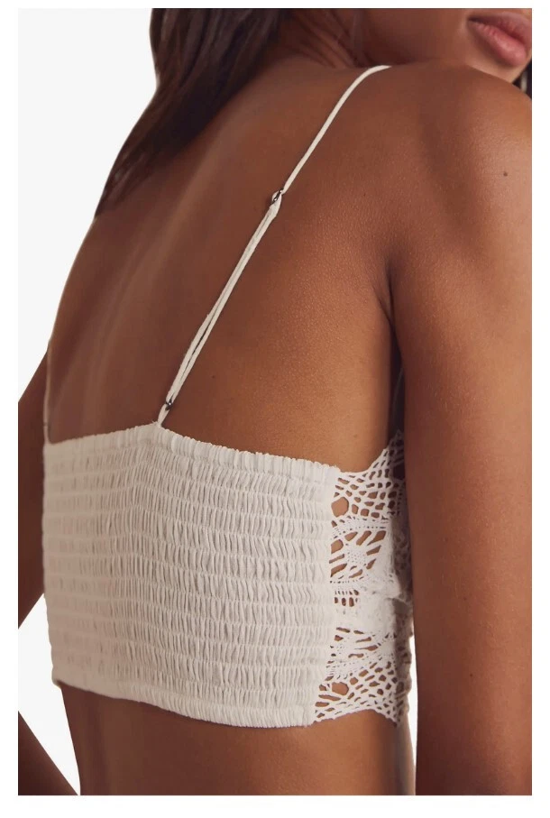 Free People Intimately FP Mariana Cotton Bralette White Size S 0125 - Image 2 of 2