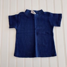 Vintage 70s JcPenney MW Towncraft Ribbed T-Shirt Tee Shirt Blue Boys 2-3