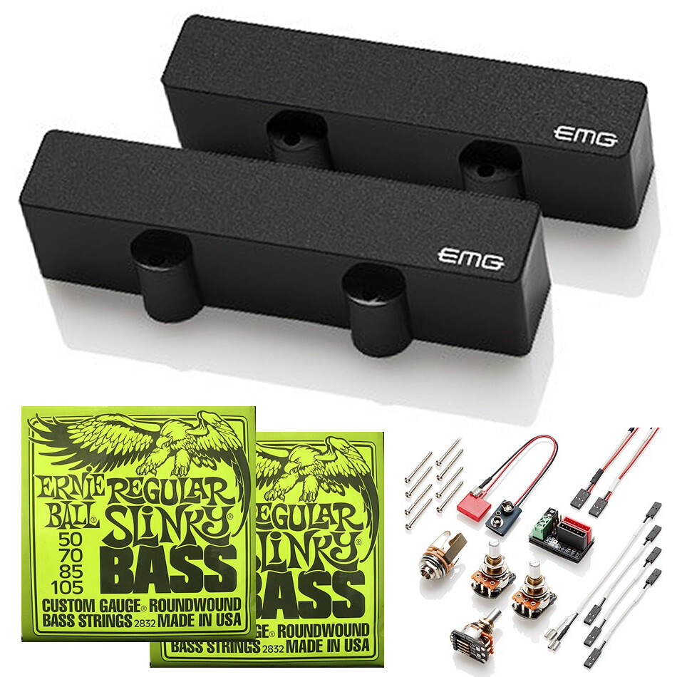 EMG J Set Jazz Bass Replacement Pickup Set Black FREE STRINGS 654330400520 eBay