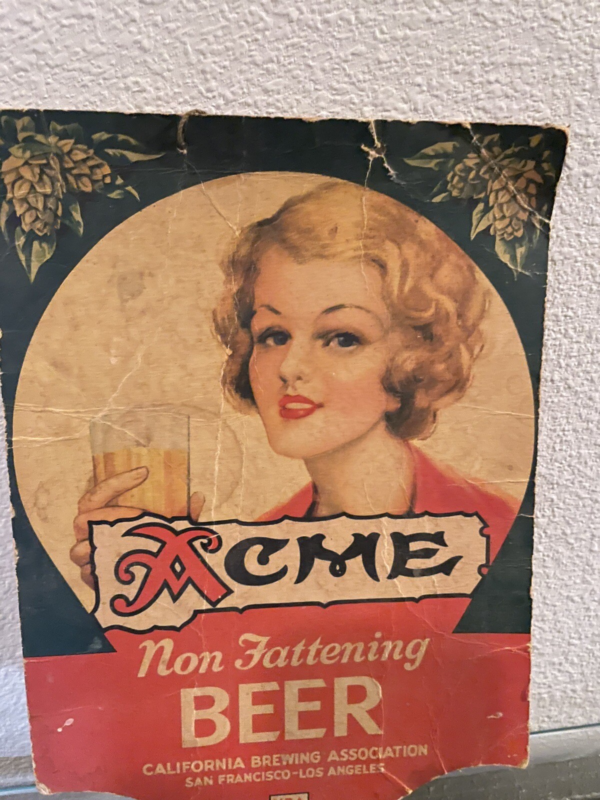 Acme Beer Die Cut Sign National Recovery Act Logo eBay