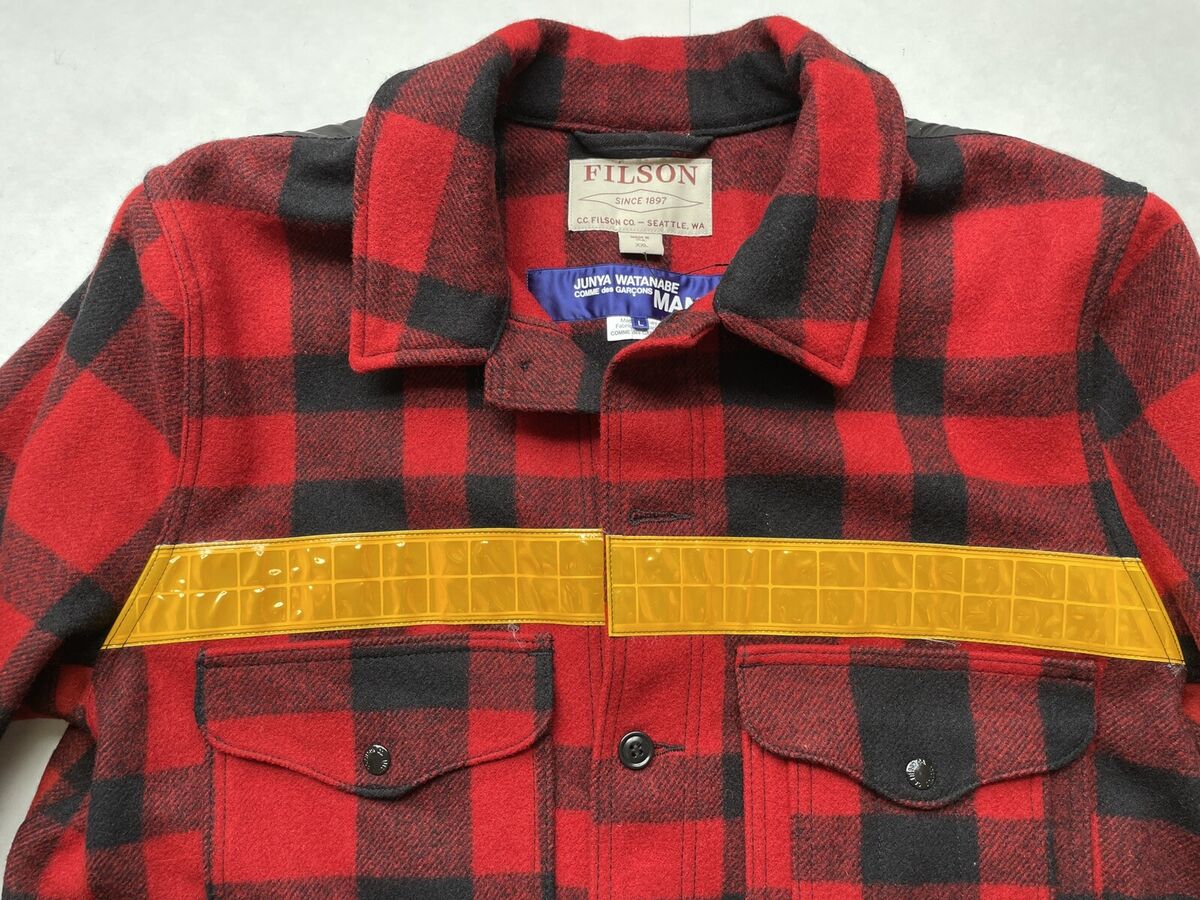 Filson x JUNYA WATANABE CDG Red Black Plaid Wool Cruiser