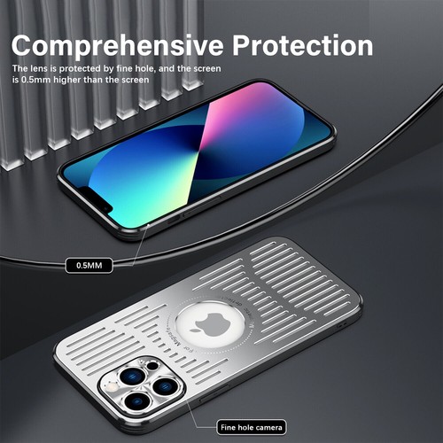 Custodia in metallo dissipazione calore antiurto per iPhone 14 Pro Max 12 13 MagSafe - Foto 8 di 15