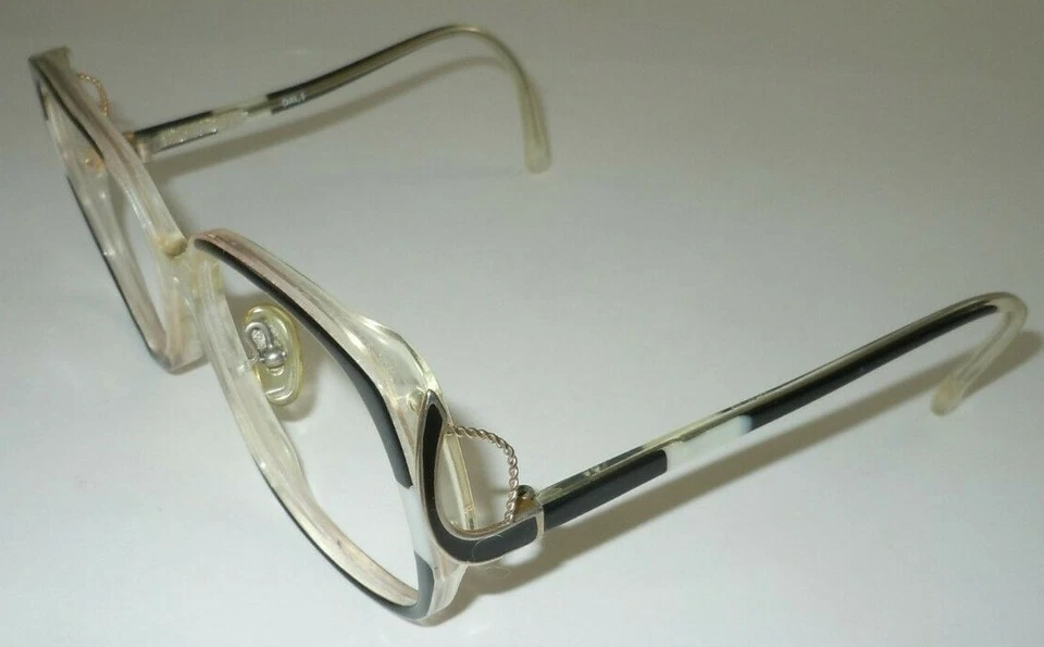 Vintage Dali Black White Eyeglasses Womens 54-18 Oversized Large 1970s 1980s - Image 2 of 4