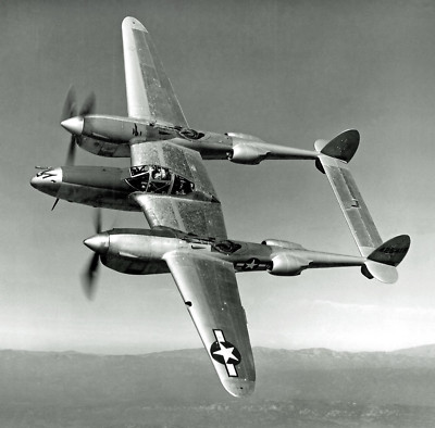 World War Two Photo Lockheed P-38 Lightning Fighter Plane  WW2 WWII 5831