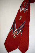 Neck Tie VTG Double W Art Deco Design 50s Rayon Tie 53" x 3"