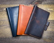 Leather Cover Refillable fits Moleskine classic large 5x8.25 in made in USA