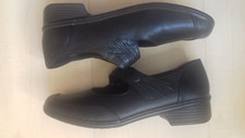 Signora comfort leather loafers leather boots shoes 38 mint condition black elegant Hook and Loop