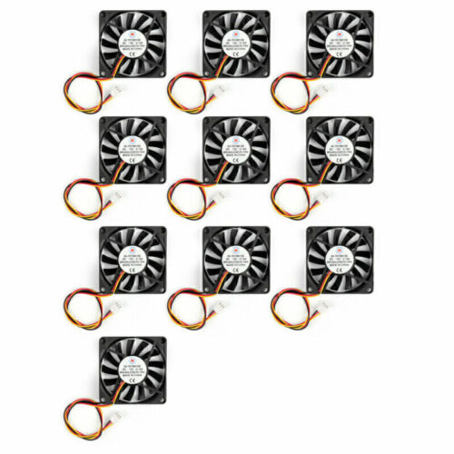 10Pcs DC Brushless Cool PC Computer Fan 12V 7010s 70x70x10mm 0.15A 3 Pin Wire AU - Picture 2 of 7