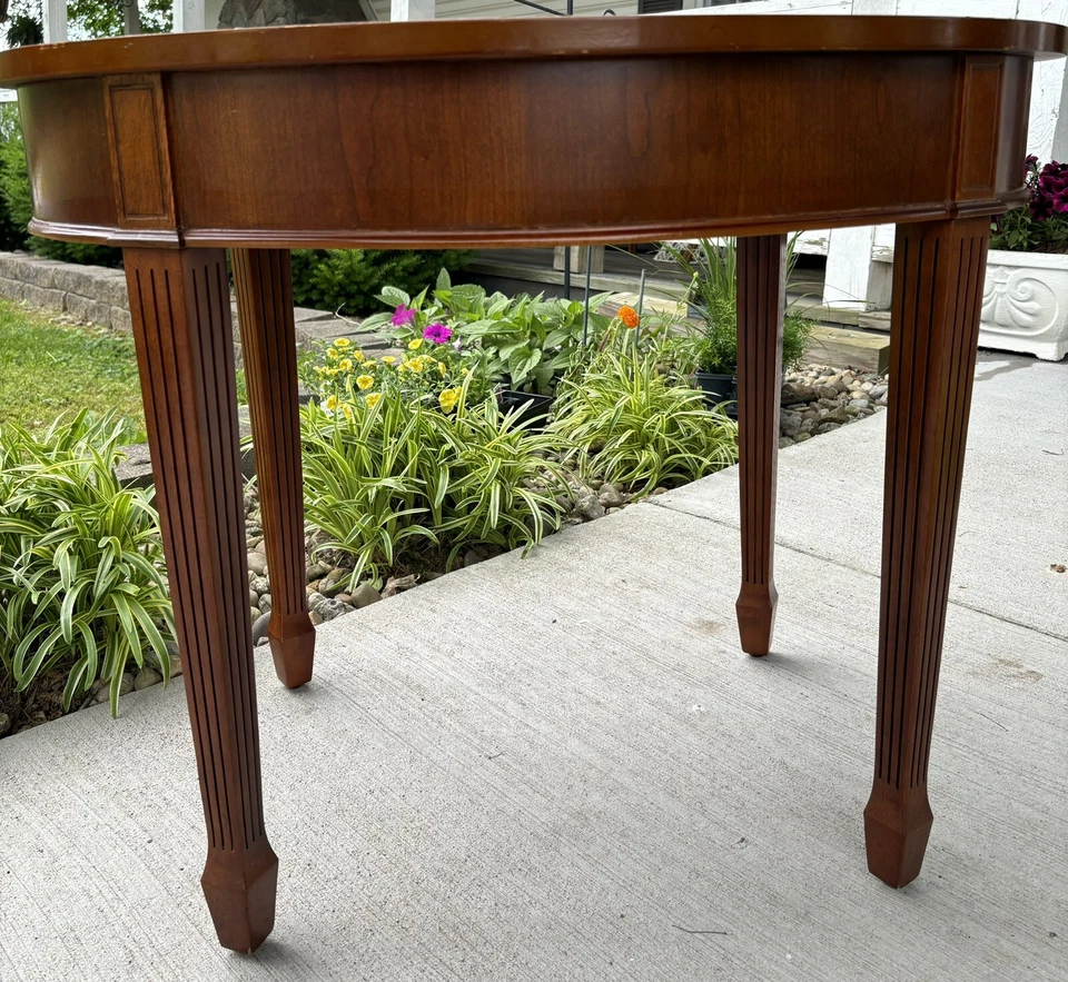 Vintage Bombay Company Oval Burlwood Accent Side Table - Image 4 of 4