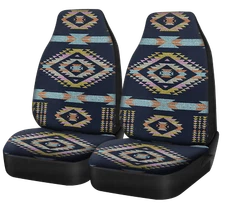 Auto Drive 2Piece Aztec Car Seat Cover Polyester Colorful