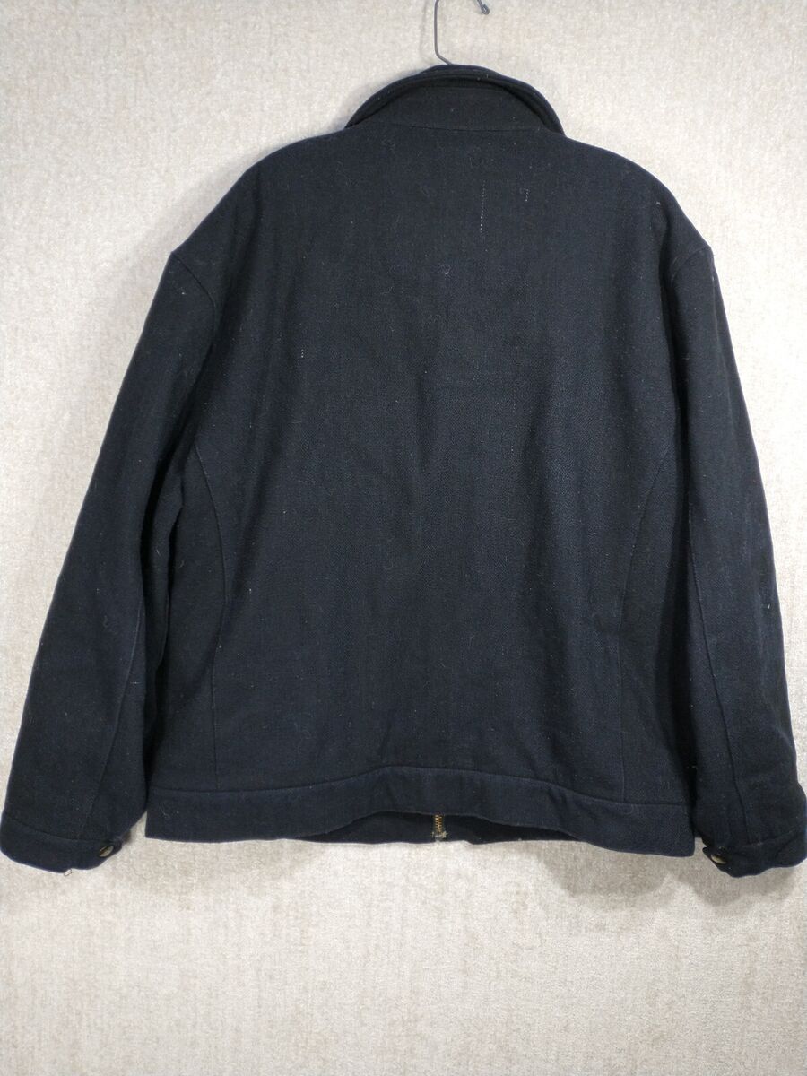 Old Navy Mens Sz XL Black Classic Wool Full Zip Bomber Old Navy Mens Sz XL Black Classic Wool Full Zip Bomber