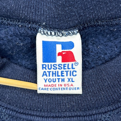 Russell Athletic Sweatshirt Youth Unisex Blue Crew Neck Vintage 90s Made In USA - Picture 9 of 12