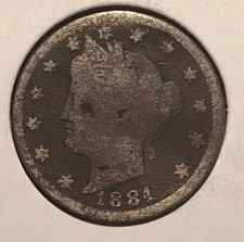 ^ 1884 Liberty "V" Nickel         ^^ GOOD ^^        142 YRS OLD       3527