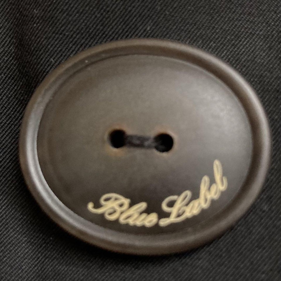 Burberry Blue Label Belted Trench Coat Black Cotton Nova Check Size 38