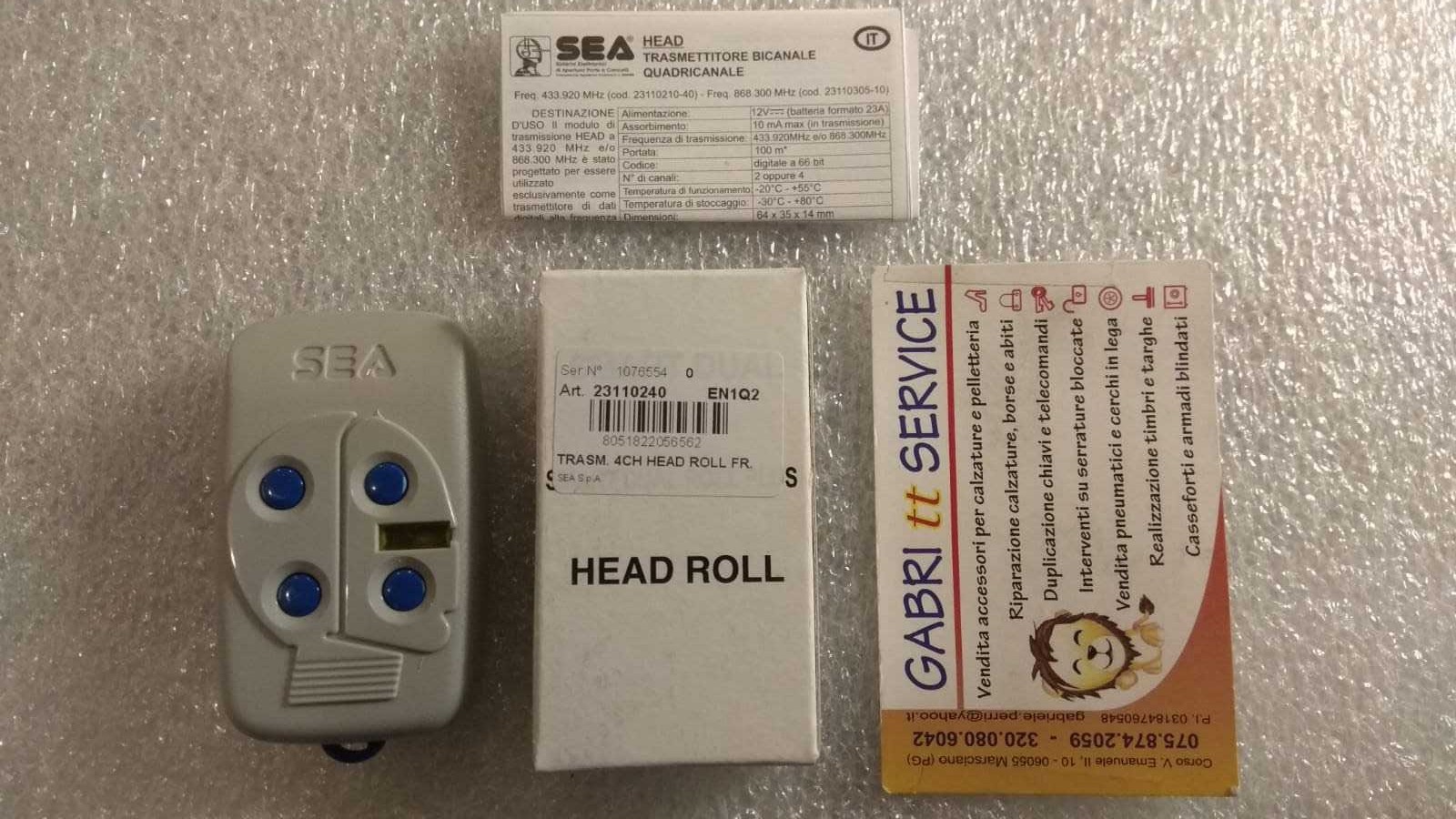 SEA HEAD 433-4 Rolling Code 23110240 - Telecomando Originale SEA - 1