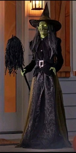 Holiday Living Lifesize Led Light Animated Evil Witch Broom Haw Halloween Lowe's - Picture 2 of 10