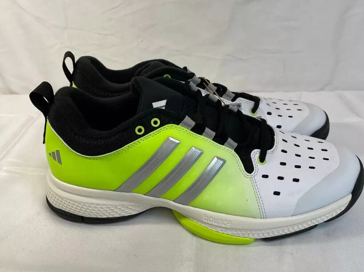 Adidas Court Pickleball IG8960 Mens White Neon Tennis Shoes