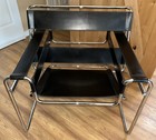 Wassily Chair MCM 1960’s Stendig Italy Made Black Leather Chrome ~ Marcel Breuer — photo 2