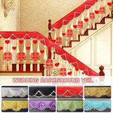 3/6M Faux Silk Drape Swag Decor Event Party Wedding Backdrop Curtain W/Tassel