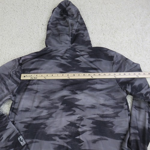 NBA Sweater Mens Medium Black Hoodie Hooded Full Zip Light Weight Pullover - Picture 6 of 16