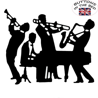 Jazz Band Silhouette Metal Cutting Die Music Card Making Craft Piano Brass, A3