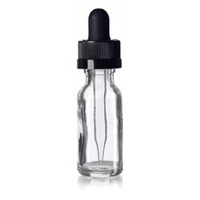 12 pcs 1/2 oz 15 ml CLEAR Boston Round Glass Dropper