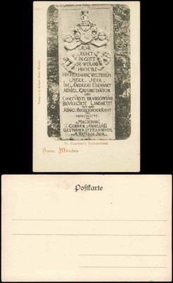 Postcard Hann. Münden Dr. Eisenbart's grave monument. 1909