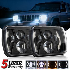 2x 5x7 Inch Led Headlights For Jeep Cherokee Xj 1984-2001 2x 5x7 Inch Led Headlights For Jeep Cherokee Xj 1984-2001