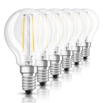 6 x Osram LED Filament Tropfen 2,8W = 25W E14 klar 250lm warmweiß 2700K DIMMBAR