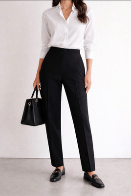 Piazza Sempione Black Wool Pants IT 48 US 12 Tailored Italy NWT