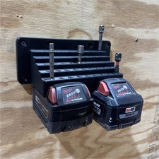 Milwaukee M18 Battery Holder  Bit Organizer Wall Mount Rack Garage Storage